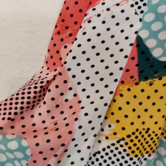 1 State Mini Skirt Polka Dot Print Side Zip Multi Color Sz S - Picture 6 of 12